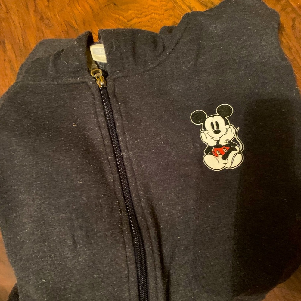 MICKY MOUSE DISNEY ZIP UP, SIZE M, GRAY-BLACK,